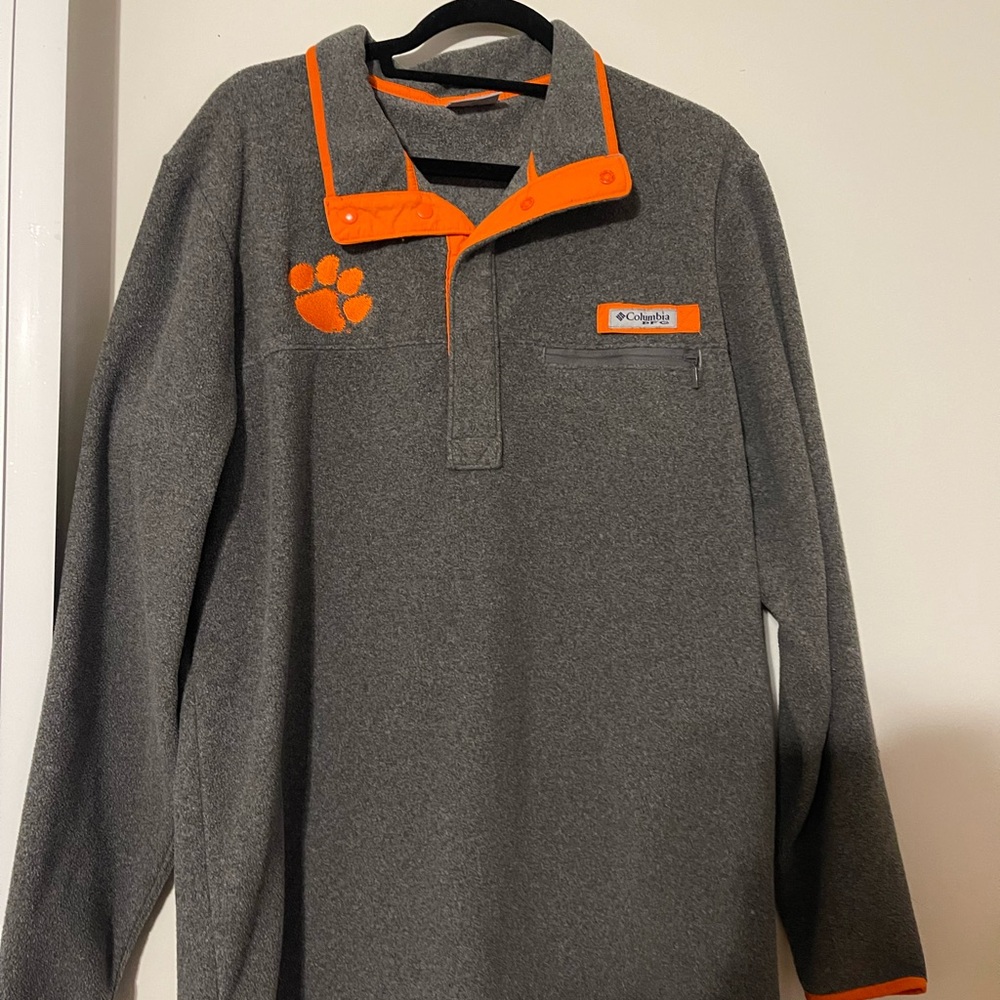 Columbia Clemson Gray and Orange Fleece Jacket